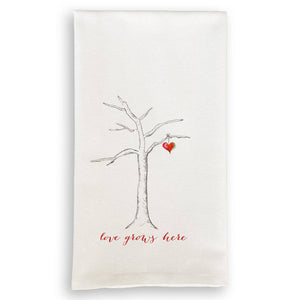 Love Grows Here: White Guest Towel - The Collective Park City
