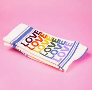Love - Vintage Rainbow Gym Crew Socks - The Collective Park City