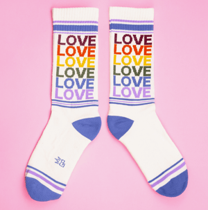 Love - Vintage Rainbow Gym Crew Socks - The Collective Park City
