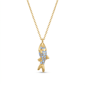 Lucky Fish Pendant Necklace – 18k Waterproof Gold Plated Stainless Steel - The Collective Park City