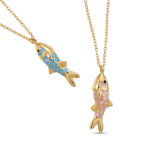 Lucky Fish Pendant Necklace – 18k Waterproof Gold Plated Stainless Steel - The Collective Park City