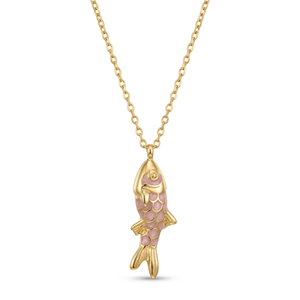 Lucky Fish Pendant Necklace – 18k Waterproof Gold Plated Stainless Steel - The Collective Park City