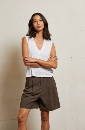Lucy Linen Jersey V - Neck Tank - The Collective Park City