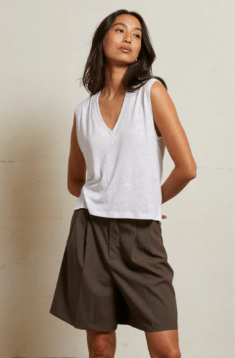 Lucy Linen Jersey V - Neck Tank - The Collective Park City