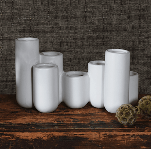 Luna Ceramic Bud Vase Cluster - Matte White - The Collective Park City