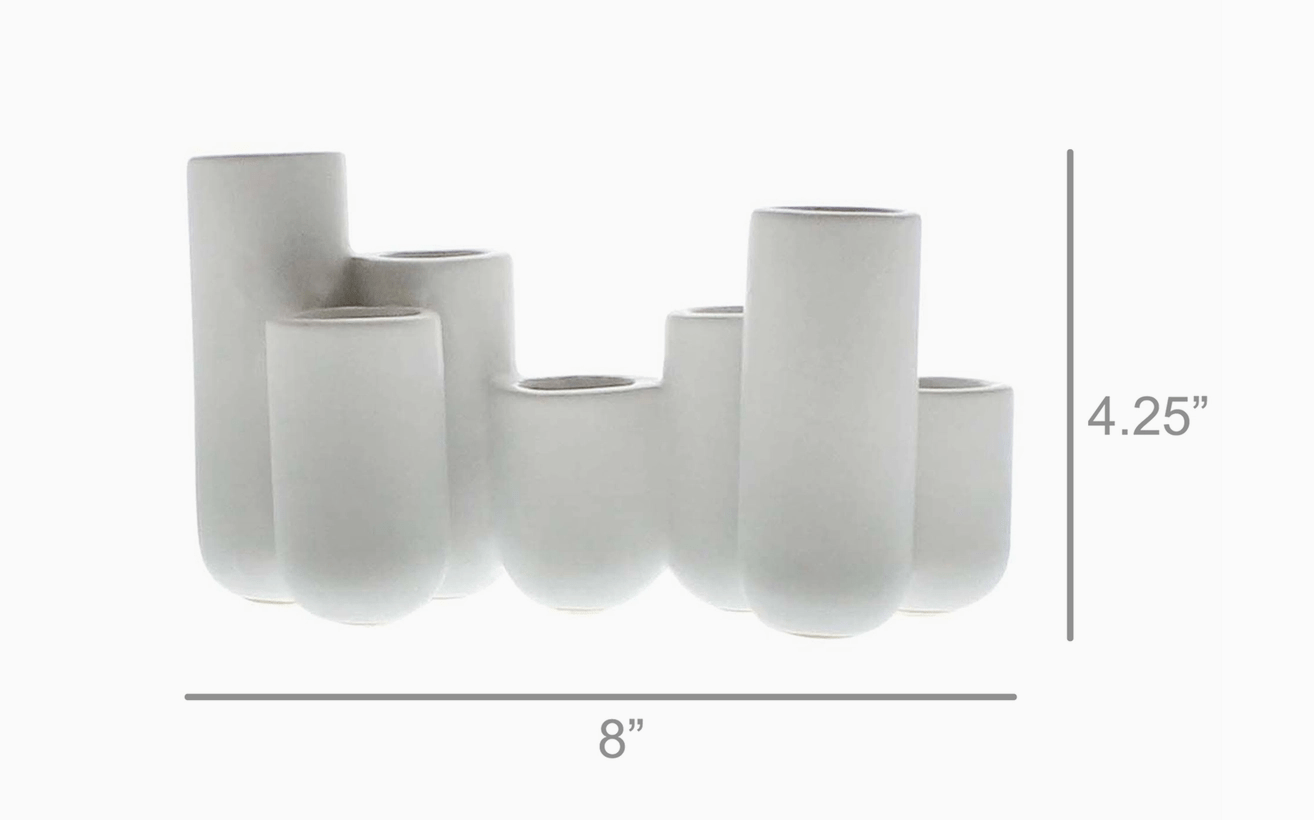 Luna Ceramic Bud Vase Cluster - Matte White - The Collective Park City