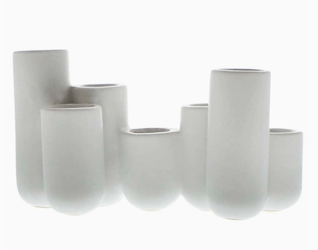 Luna Ceramic Bud Vase Cluster - Matte White - The Collective Park City