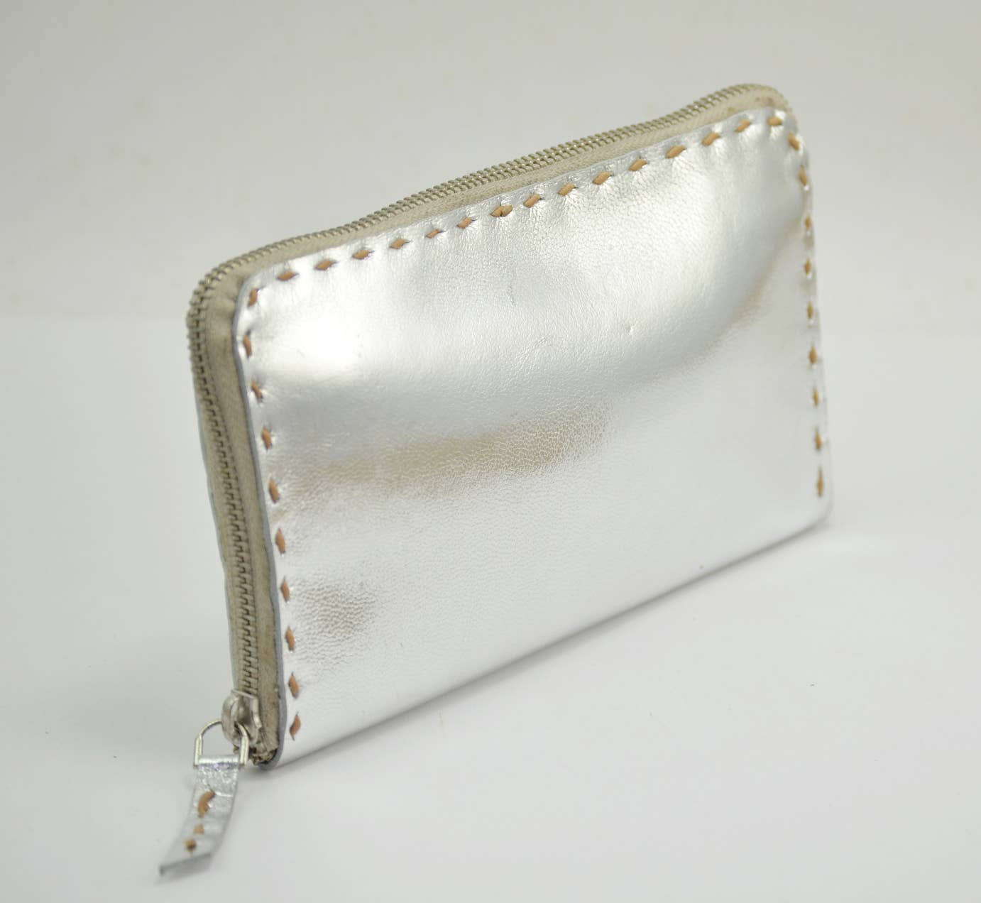 Luna Wallet Metallic Leather: Silver - The Collective Park City