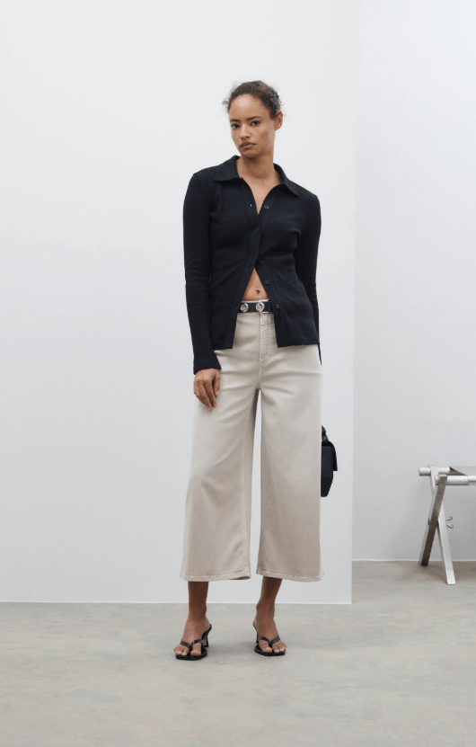 Lyna Wide Leg Cropped Jean - The Collective Park City