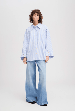 Lynne Pinstripe Button Down Top - The Collective Park City