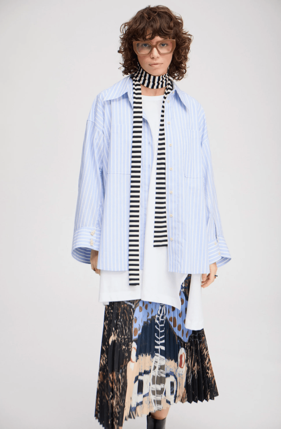 Lynne Pinstripe Button Down Top - The Collective Park City