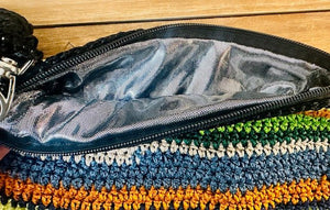 Made in Brazil - Multi Color Small Crochet Zip Pouch - The Collective Park City