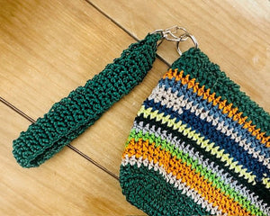 Made in Brazil - Multi Color Small Crochet Zip Pouch - The Collective Park City