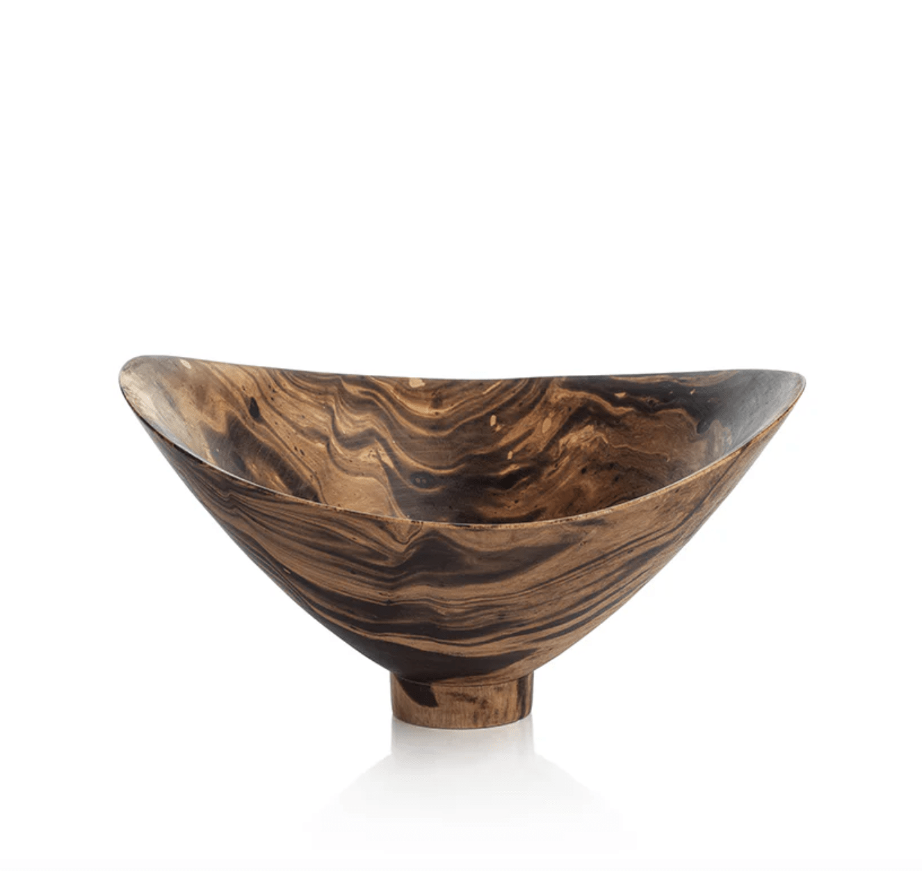 Mango Wood Marbleized Bowl - Footed Butterfly - The Collective Park City
