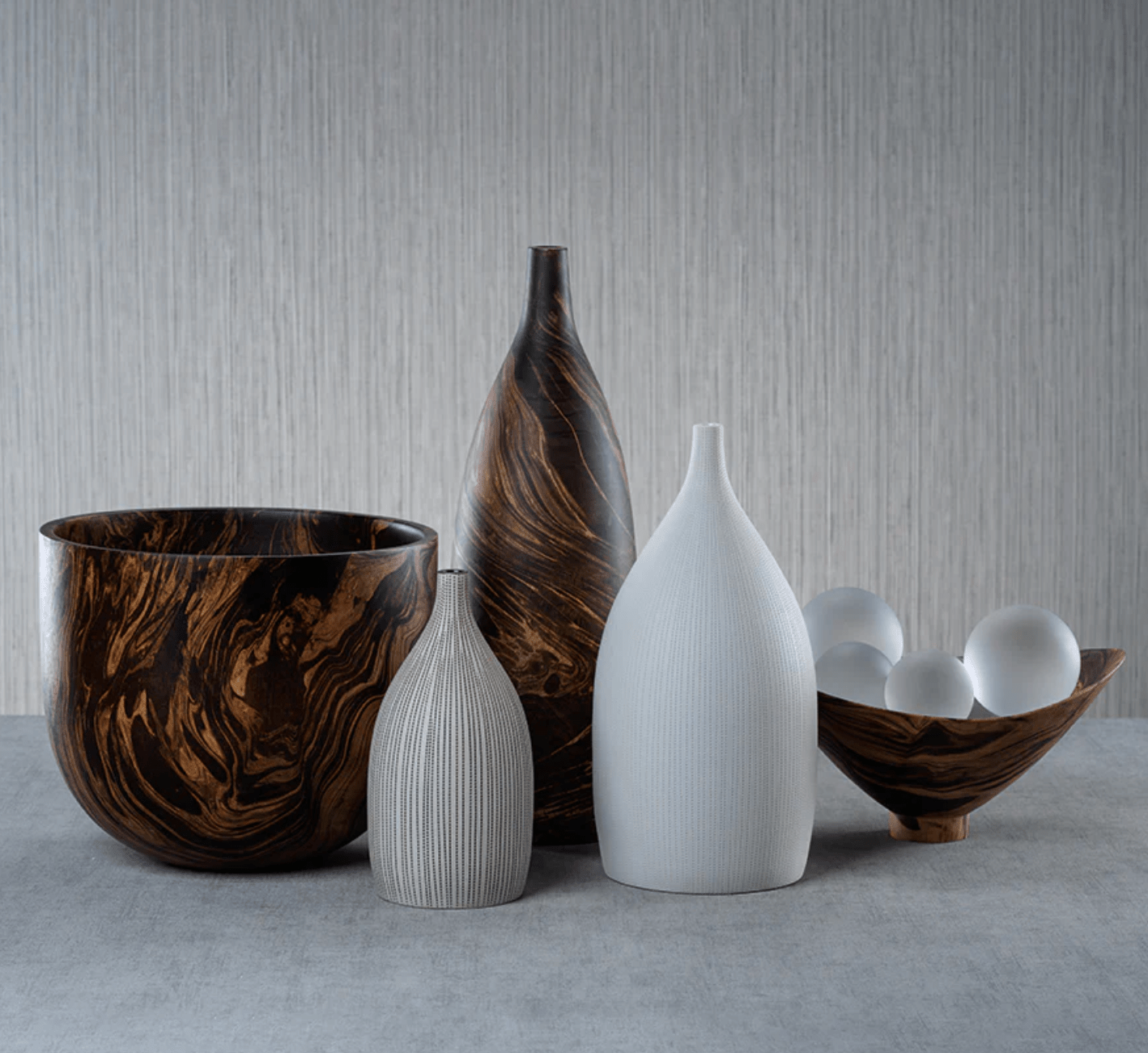Mango Wood Marbleized Bowl - Footed Butterfly - The Collective Park City
