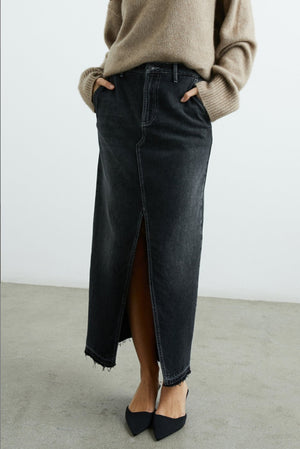 Manhattan Denim Maxi Skirt - The Collective Park City