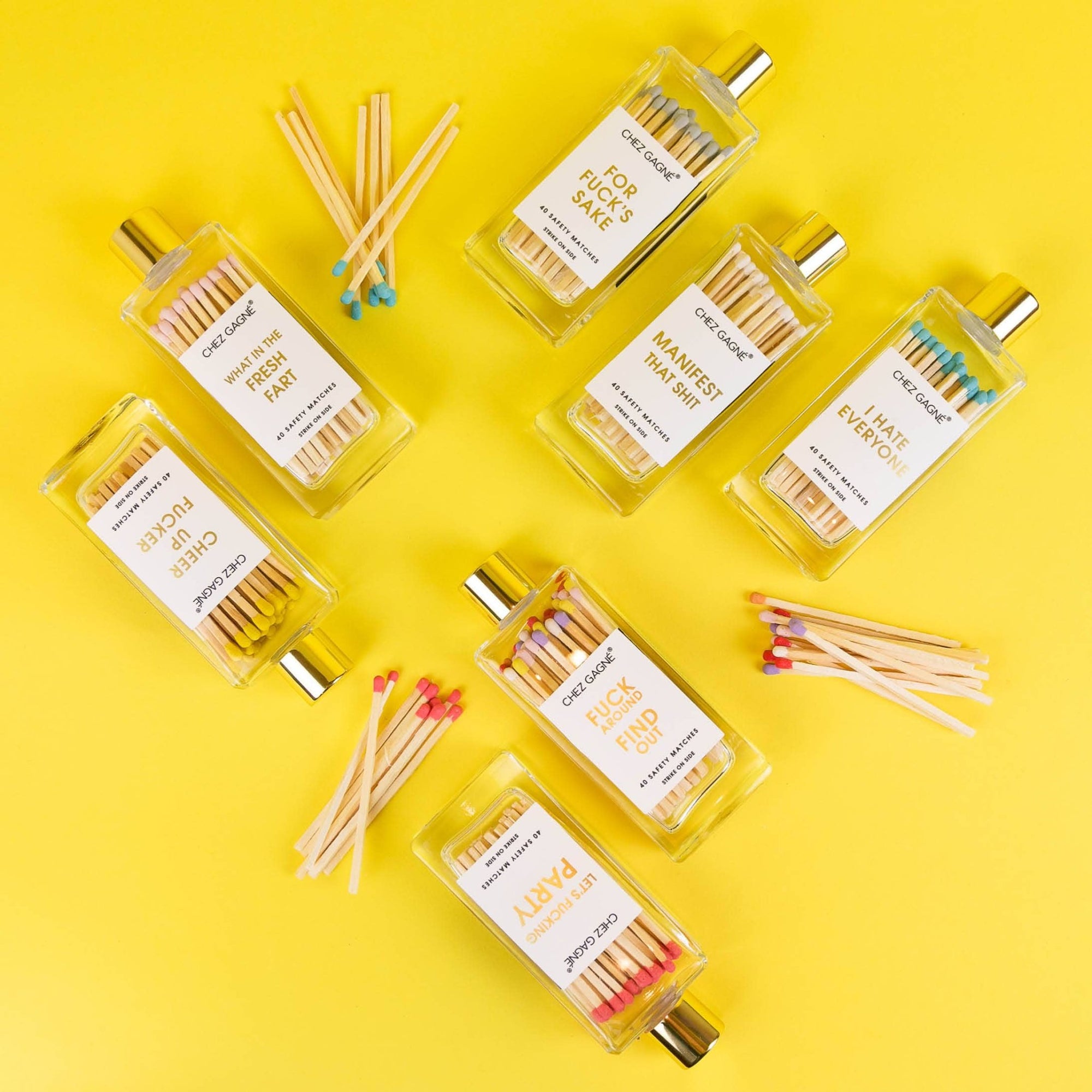 Manifest That Shit Matches - Glass Bottle Matchsticks - White - The Collective Park City