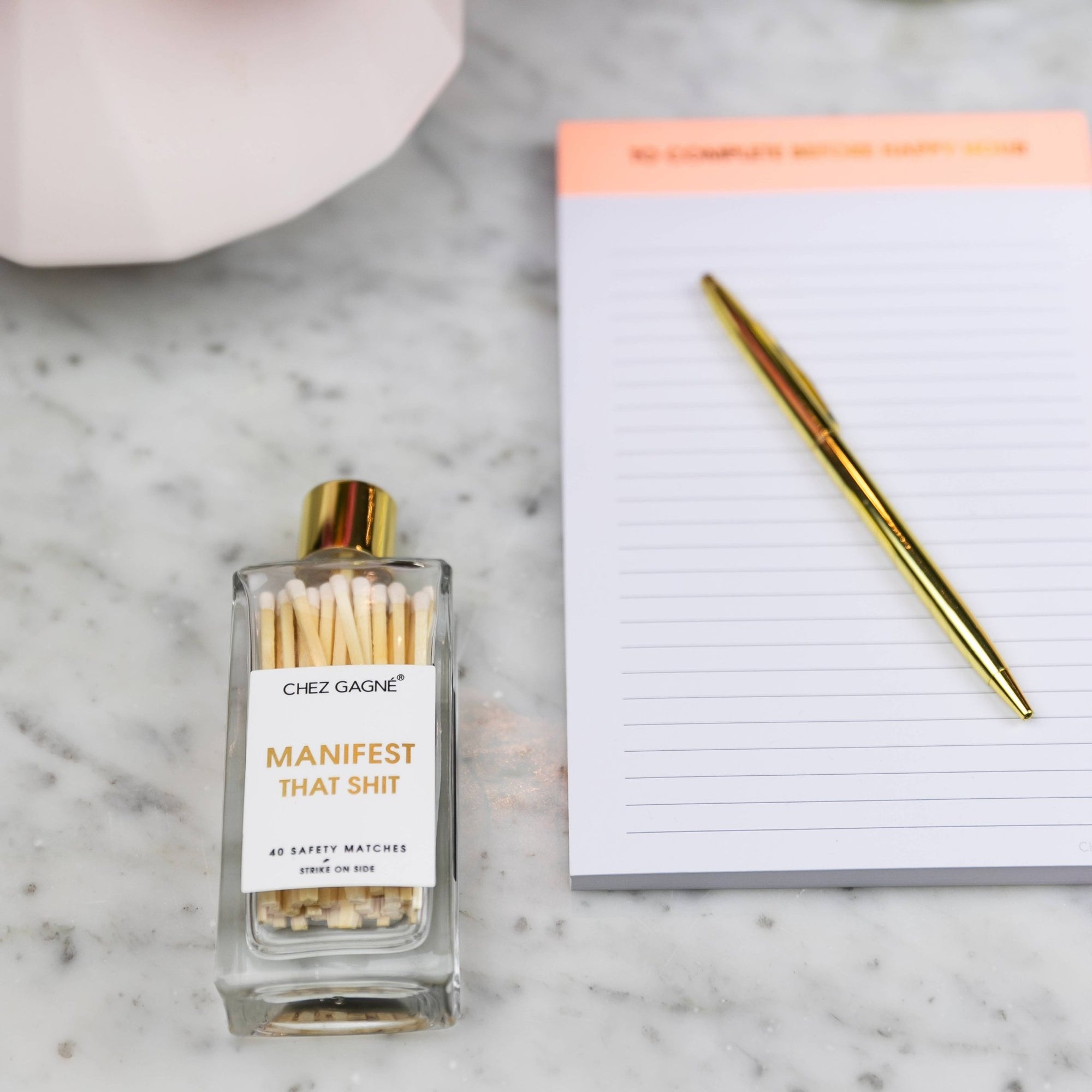 Manifest That Shit Matches - Glass Bottle Matchsticks - White - The Collective Park City