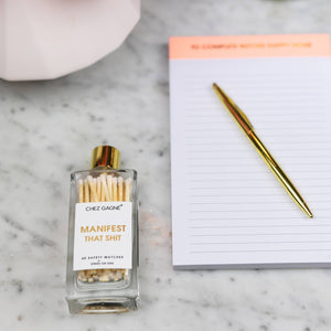 Manifest That Shit Matches - Glass Bottle Matchsticks - White - The Collective Park City