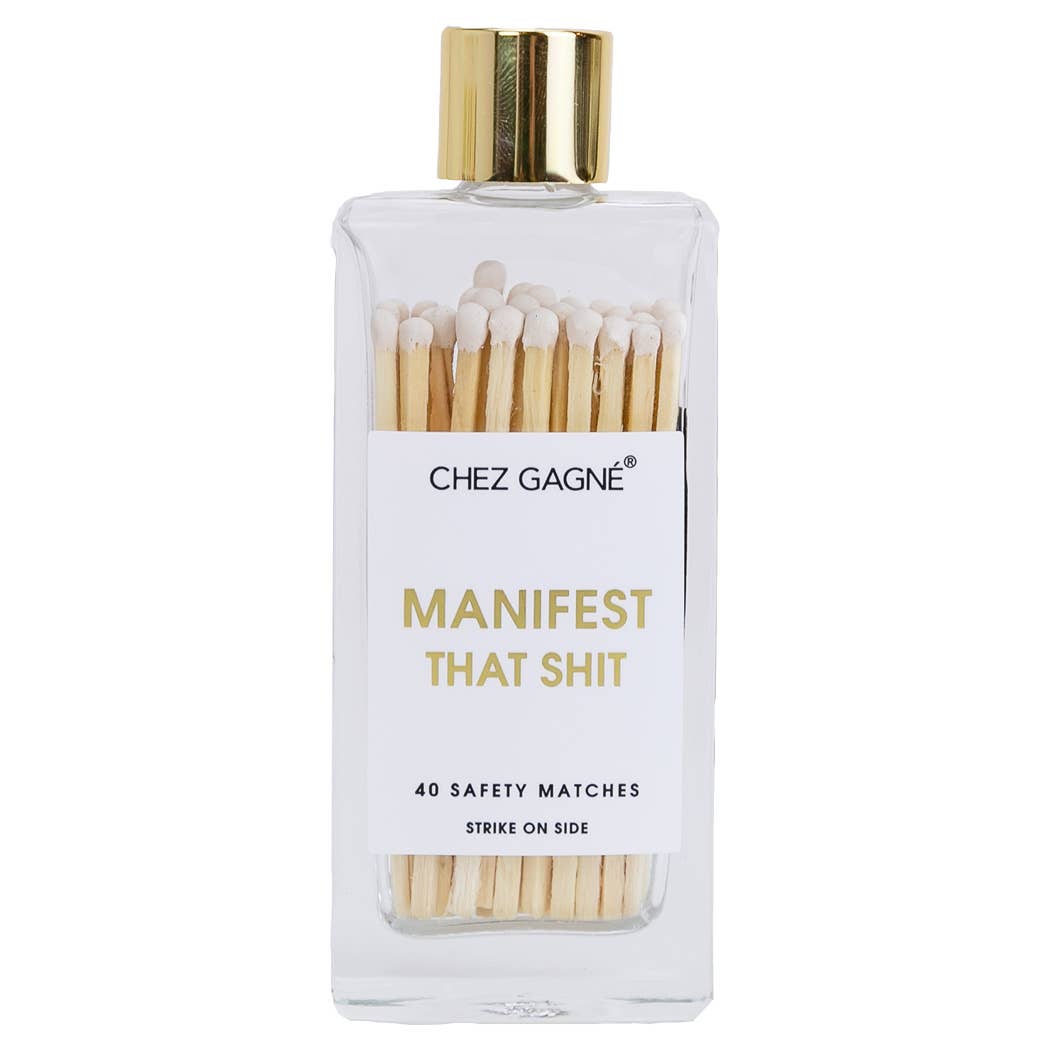 Manifest That Shit Matches - Glass Bottle Matchsticks - White - The Collective Park City