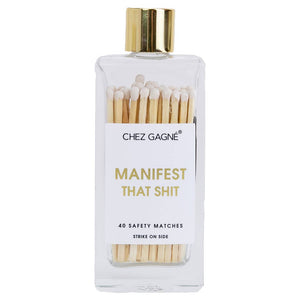 Manifest That Shit Matches - Glass Bottle Matchsticks - White - The Collective Park City