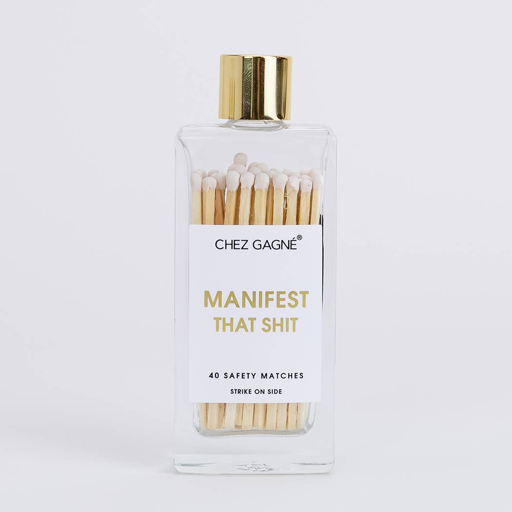 Manifest That Shit Matches - Glass Bottle Matchsticks - White - The Collective Park City