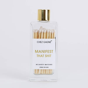 Manifest That Shit Matches - Glass Bottle Matchsticks - White - The Collective Park City