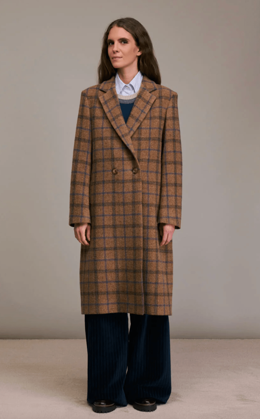 Manteau Mikalo Fitted Plaid Coat - The Collective Park City