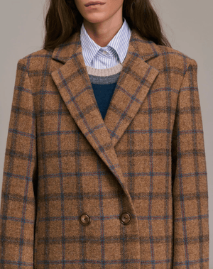 Manteau Mikalo Fitted Plaid Coat - The Collective Park City
