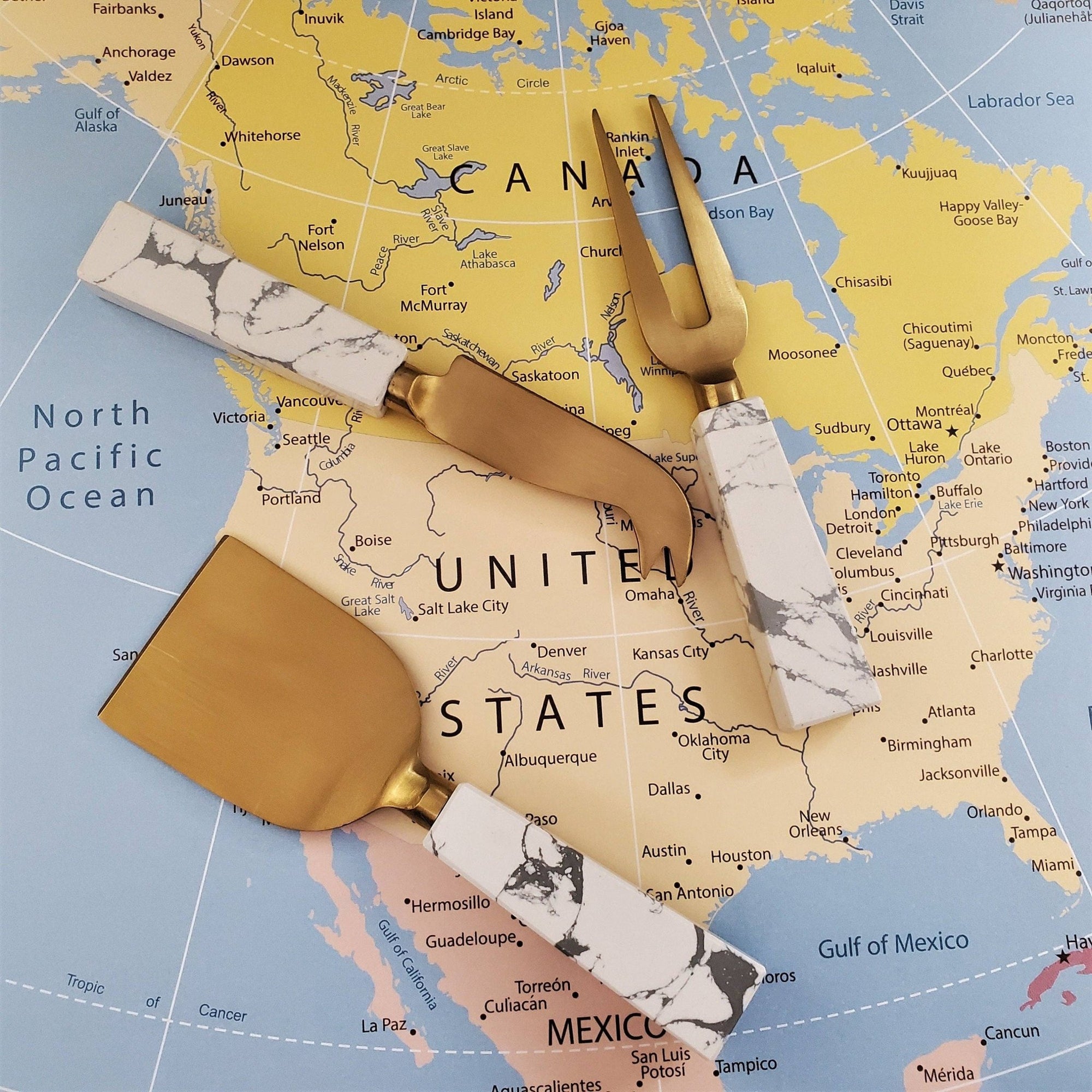 Marble Handle Cheese Knife Set - The Collective Park City