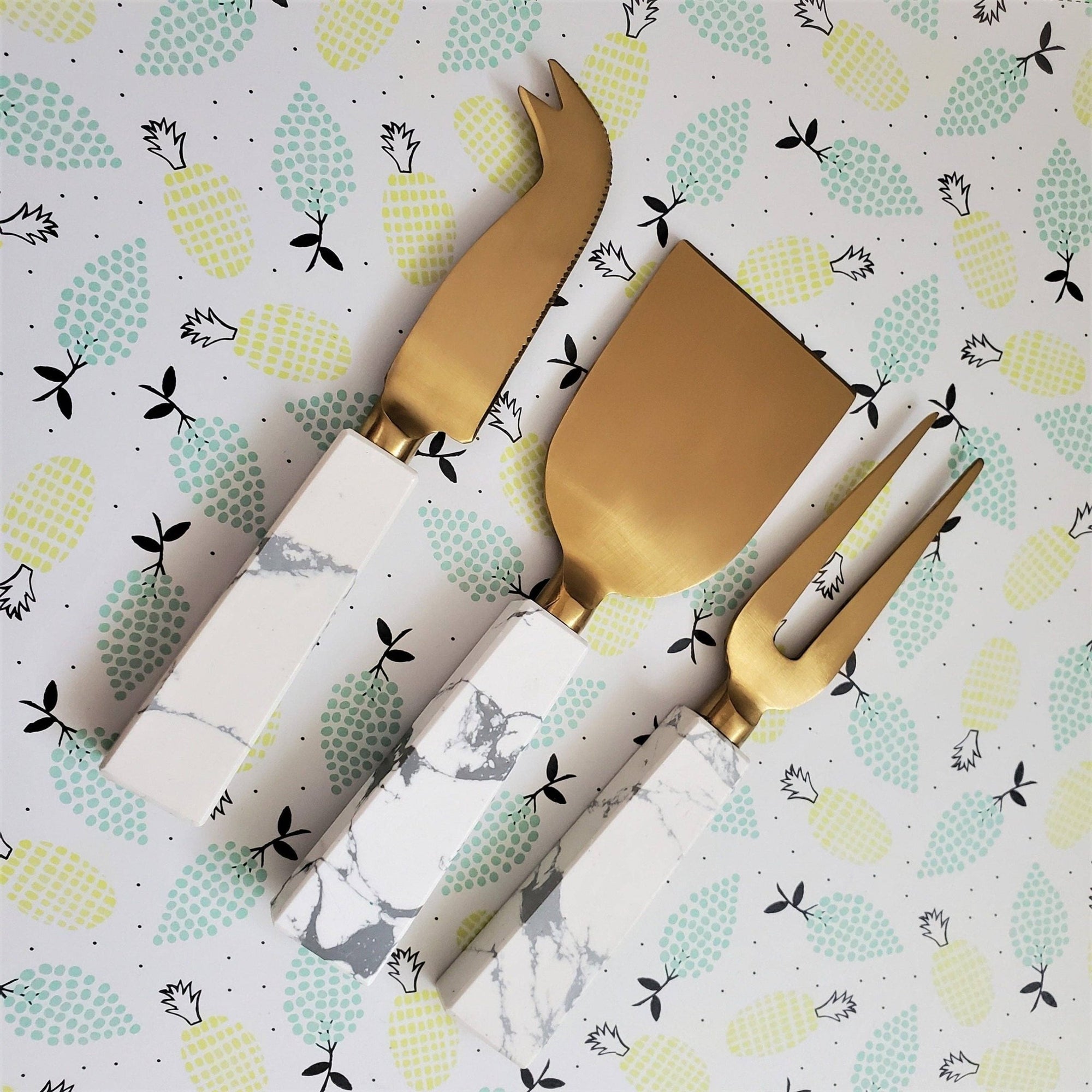 Marble Handle Cheese Knife Set - The Collective Park City