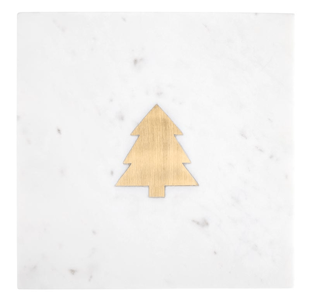 Marble Serving Board with Christmas Tree - The Collective Park City