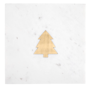 Marble Serving Board with Christmas Tree - The Collective Park City