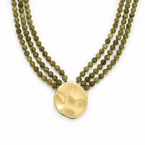 Marbled Beaded Statement Necklace - The Collective Park City