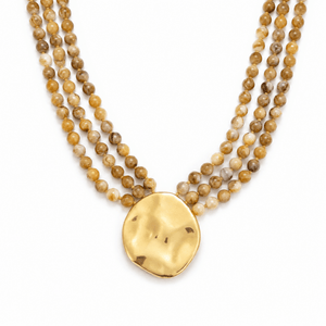 Marbled Beaded Statement Necklace - The Collective Park City
