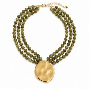Marbled Beaded Statement Necklace - The Collective Park City