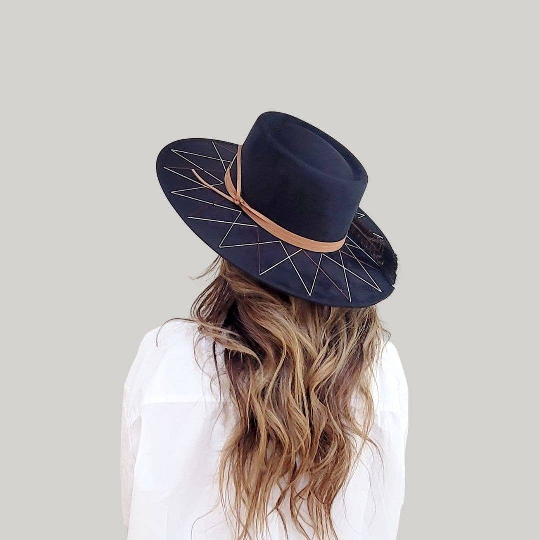 MARCELO Gambler Crown Hat : Black - The Collective Park City