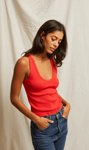 Maria / Structured Rib V - Neck Tank - The Collective Park City