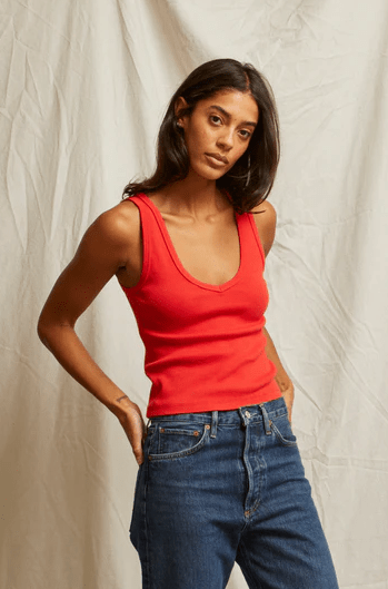 Maria / Structured Rib V - Neck Tank - The Collective Park City