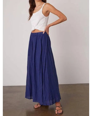 Mariela Linen Skirt - Cavern Blue - The Collective Park City