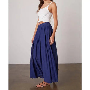 Mariela Linen Skirt - Cavern Blue - The Collective Park City