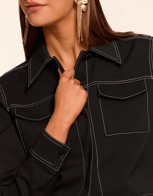 Marrie Contrast Stitch Jacket - The Collective Park City