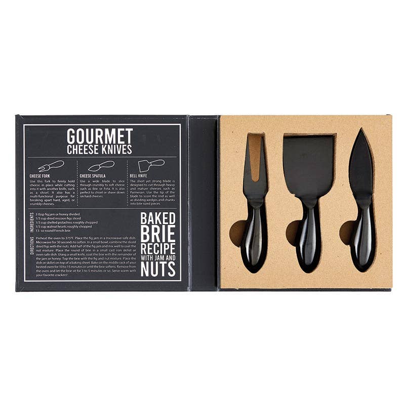 Matte Black Cheese Knives Book Box - The Collective Park City