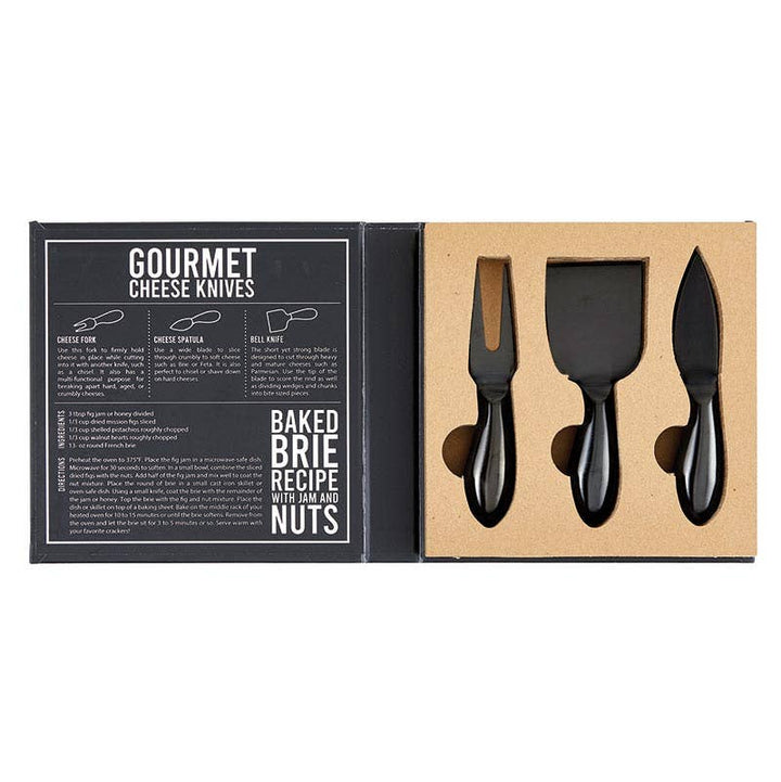 Matte Black Cheese Knives Book Box - The Collective Park City