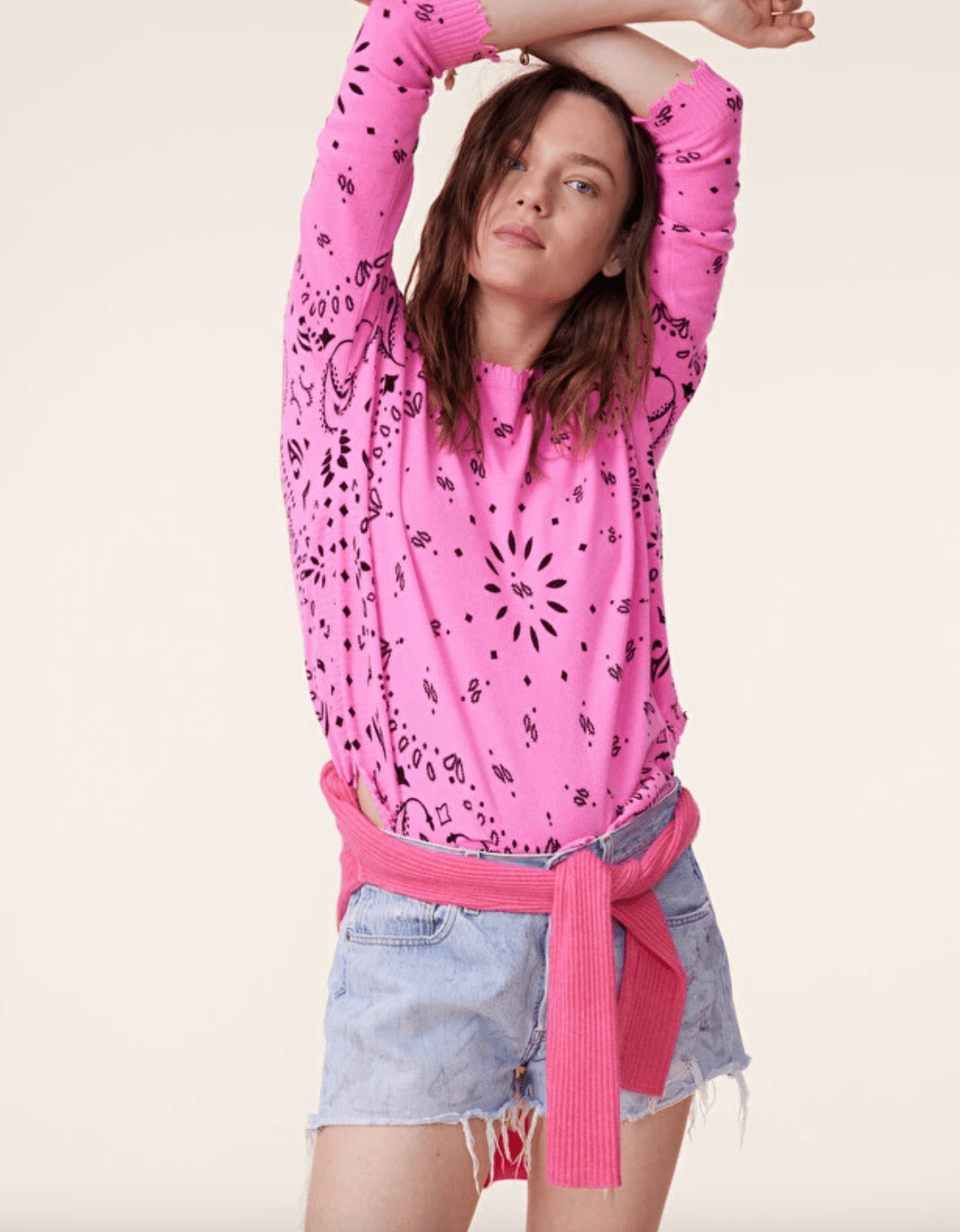 Mela Banadana Cashmere Sweater - Rose Lotus - The Collective Park City