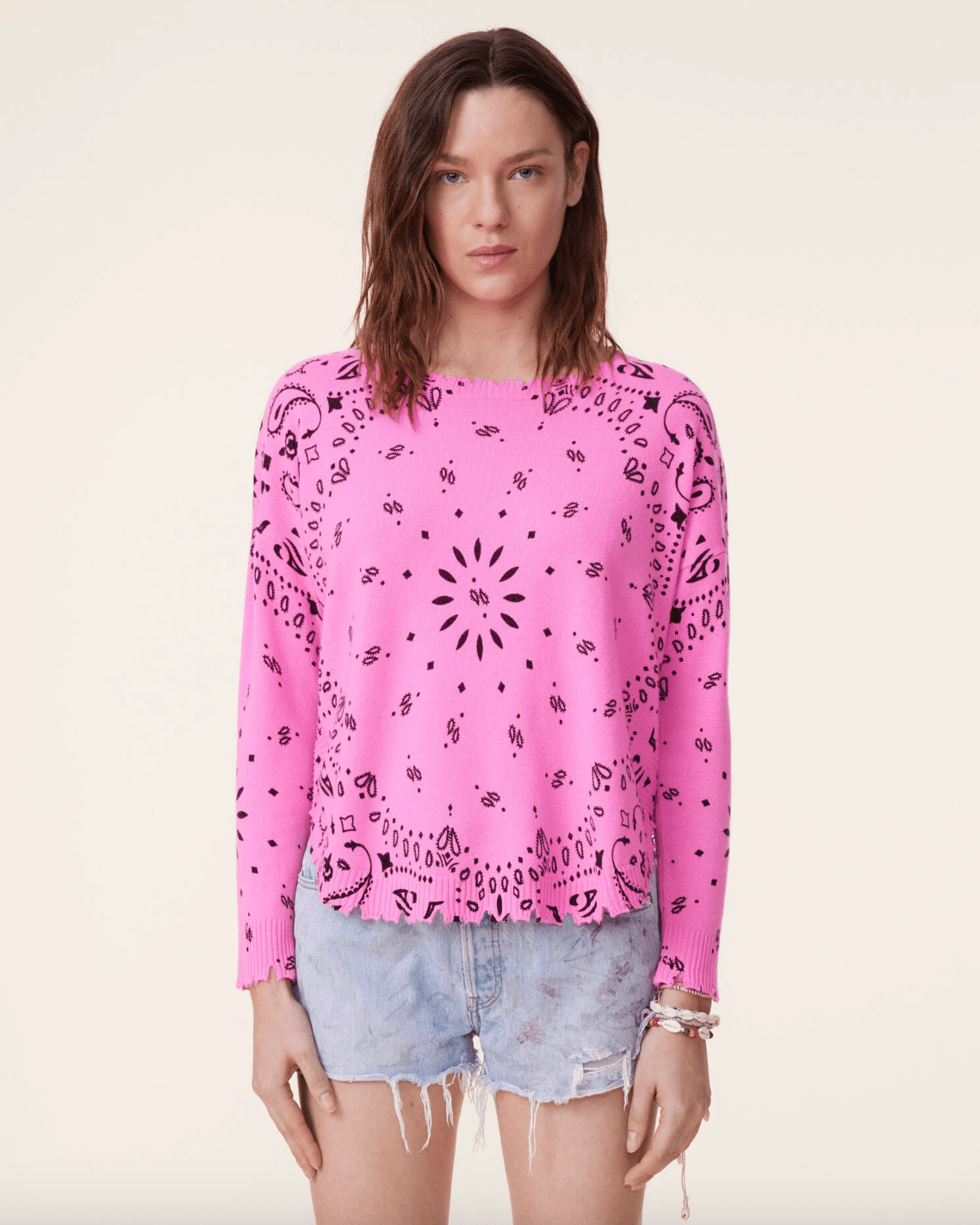 Mela Banadana Cashmere Sweater - Rose Lotus - The Collective Park City