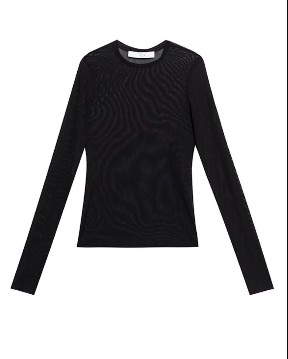 Melania Tule Mesh Long Sleeve Top - The Collective Park City