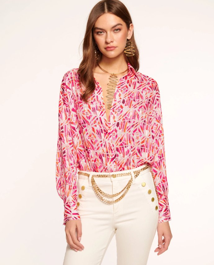 Melina Button Down Top - The Collective Park City