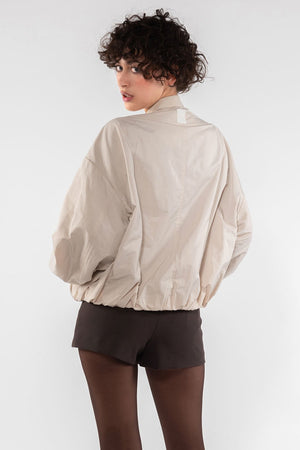 Memory Nylon Bomber Jacket - Panna - The Collective Park City