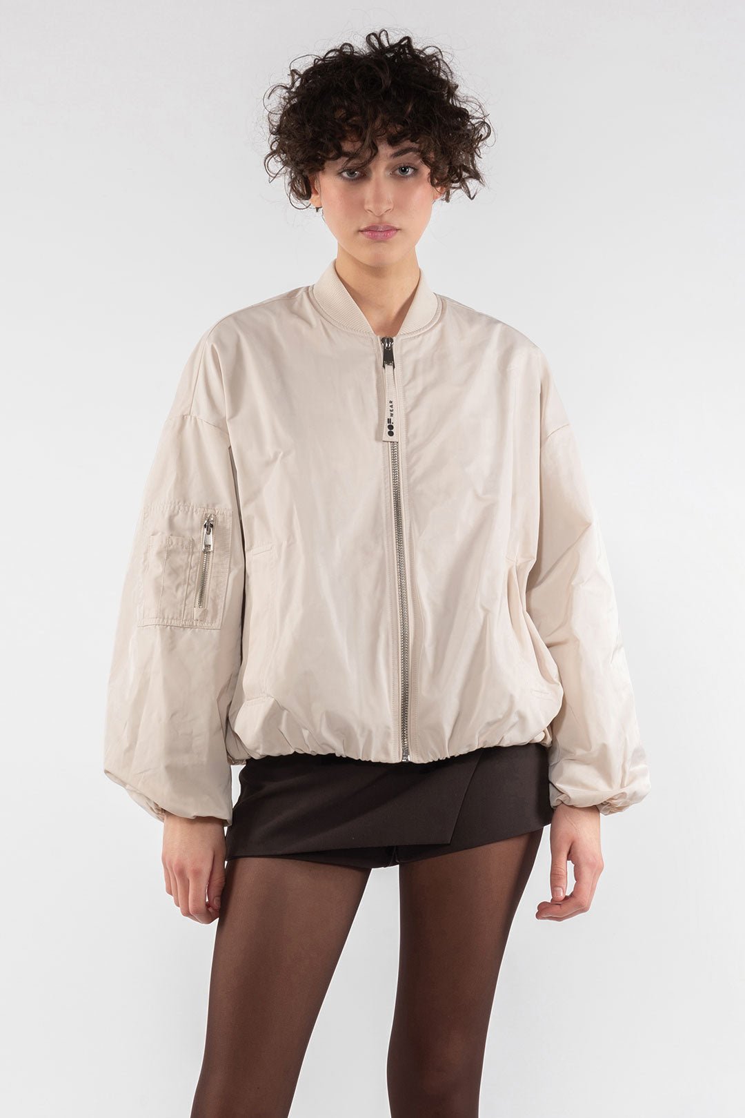 Memory Nylon Bomber Jacket - Panna - The Collective Park City